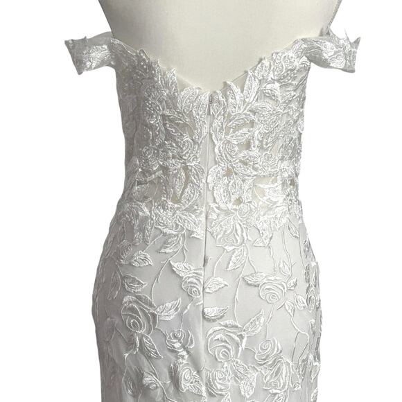 LULUS Precious Romance White Embroidered Off-the-Shoulder Maxi Dress-Size 8 - Picture 8 of 10